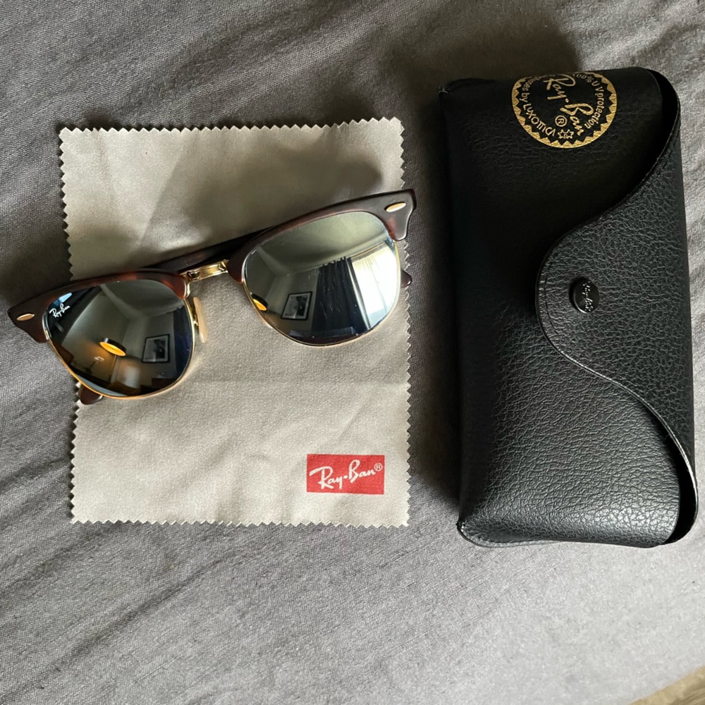 Mirrored Clubmaster Sunglasses | RAY BAN